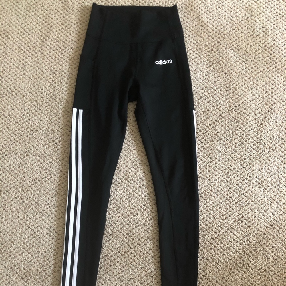 Adidas Black and White Stripped Leggings